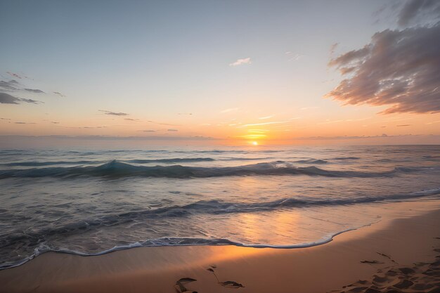 浜辺の夕暮れ