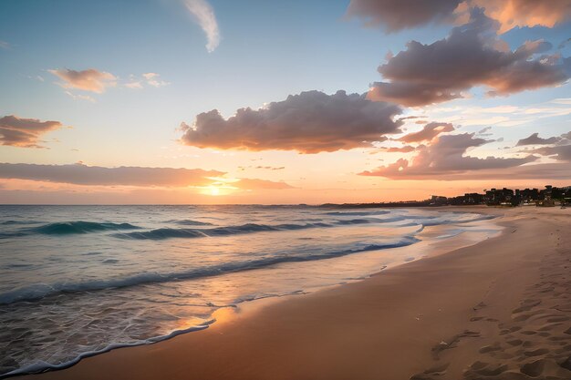 浜辺の夕暮れ