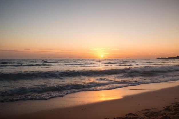 浜辺の夕暮れ