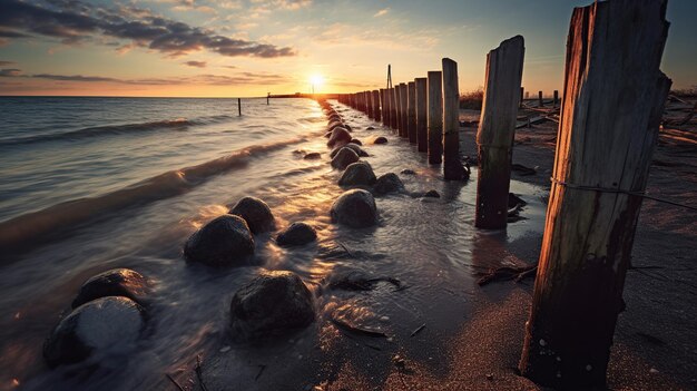 sunset on the beach