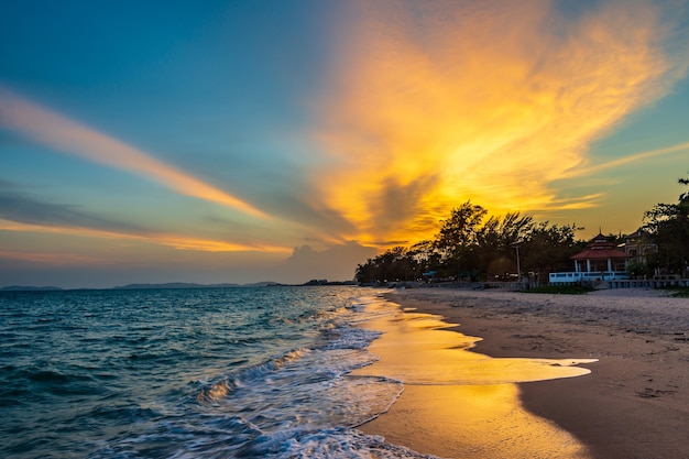 sunset on the beach.