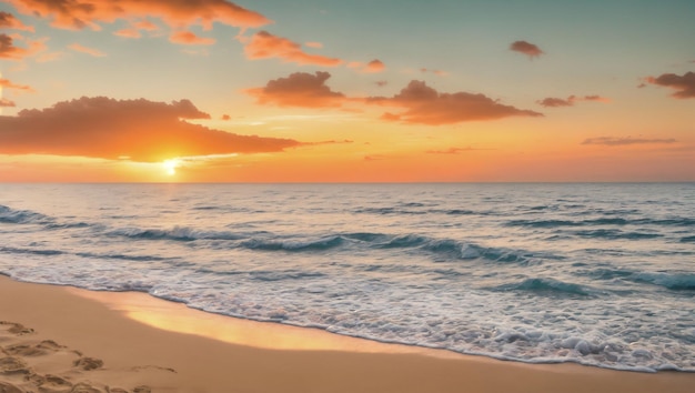 sunset over the beach