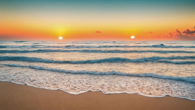 Photo sunset over the beach