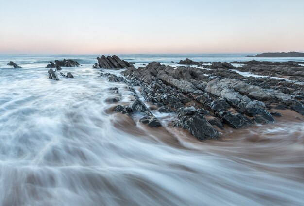 Photo sunset at the beach