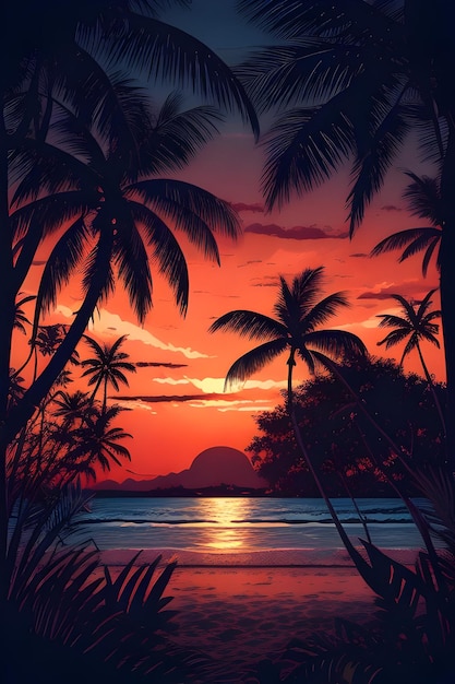 sunset in beach