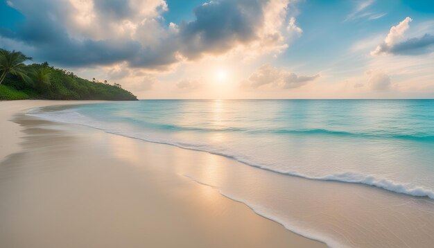 Photo a sunset on a beach