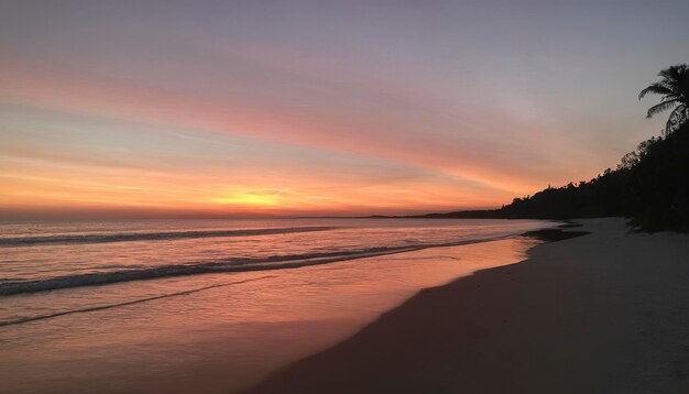 浜辺の夕暮れ