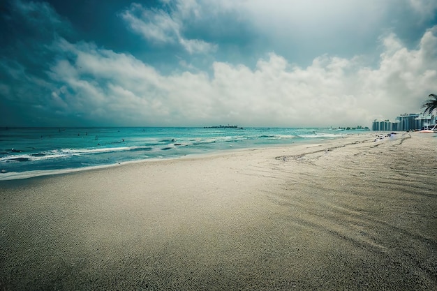 Sunset In A beautiful beach. Calm Sea