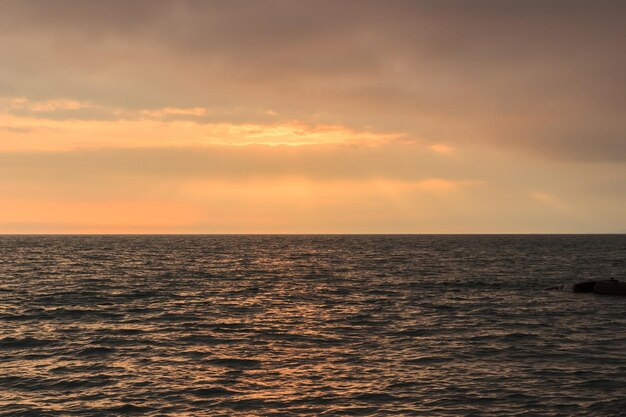 Sunset on the Black Sea coast in Abkhazia