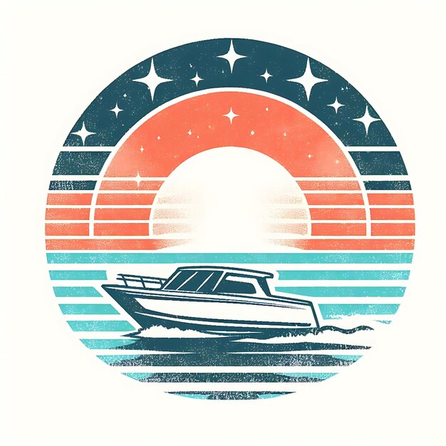 Photo sunset boat silhouette tshirt design