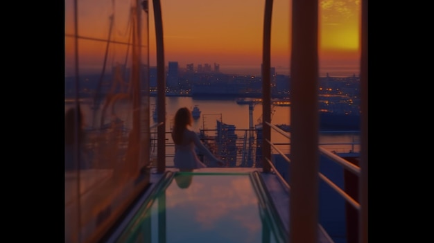 Photo sunset on the brooklyn bridge