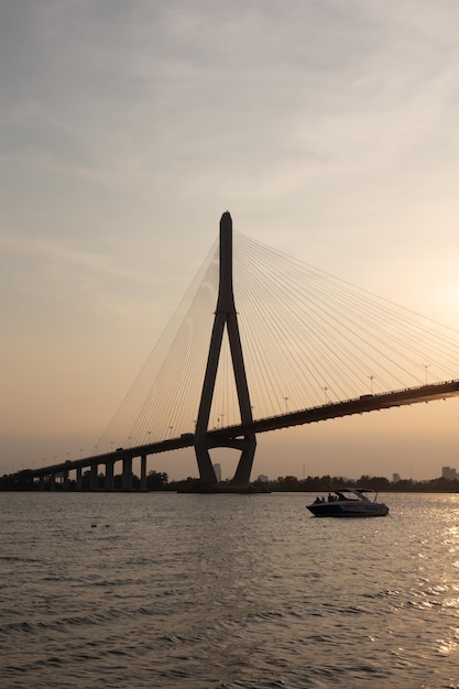 Sunset at Can Tho Bridge Vietnam