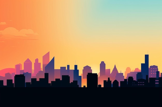 Sunset City Minimalist Background