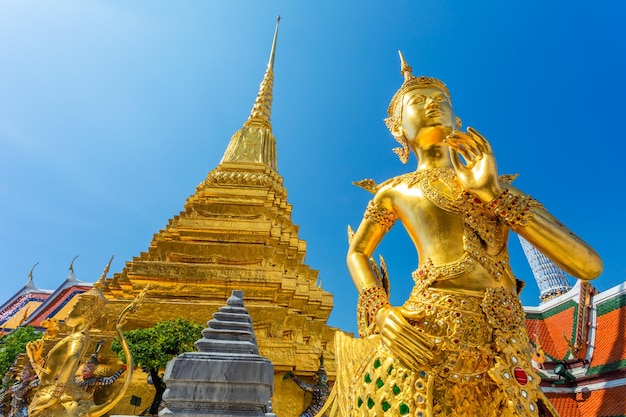 Sunset city skyline at Wat Arun temple and Chao Phraya River Bangkok Thailand