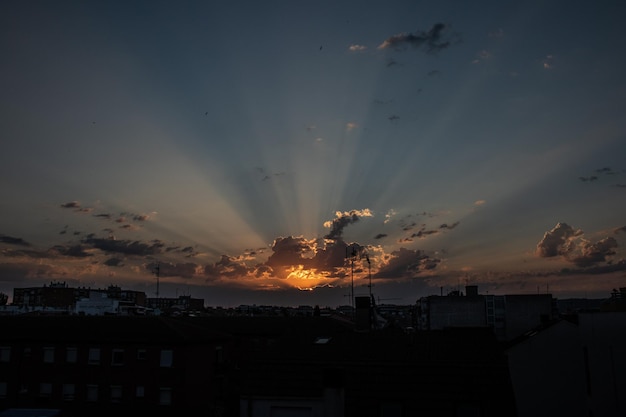 Sunset over the city of valencia