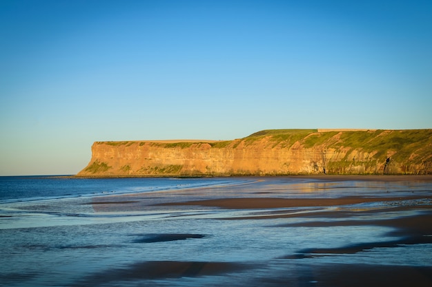 Sunset Cliff at Saltburn by the sea, North Yorkshire, UK.