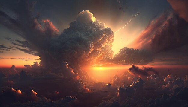 Sunset in clouds