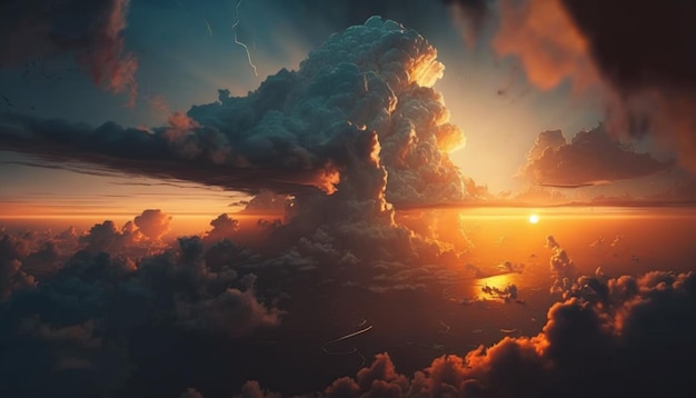 Sunset in clouds