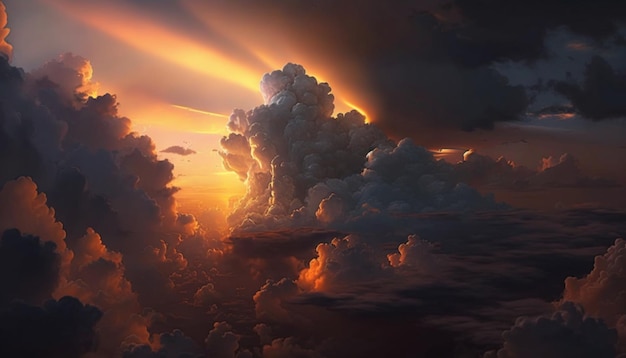 Sunset in clouds