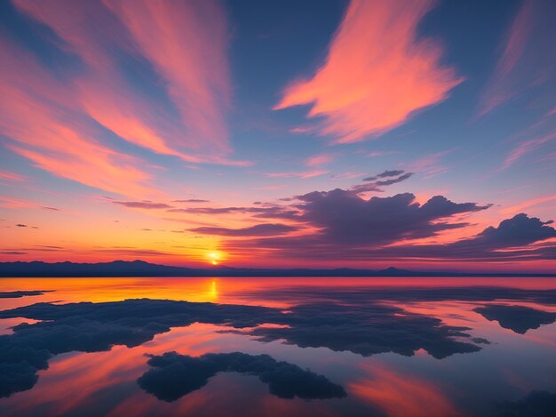 Foto paesaggio nuvoloso al tramonto