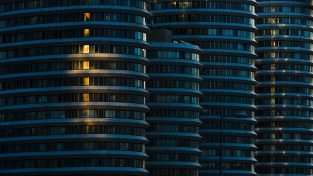 Sunset colors on buildings