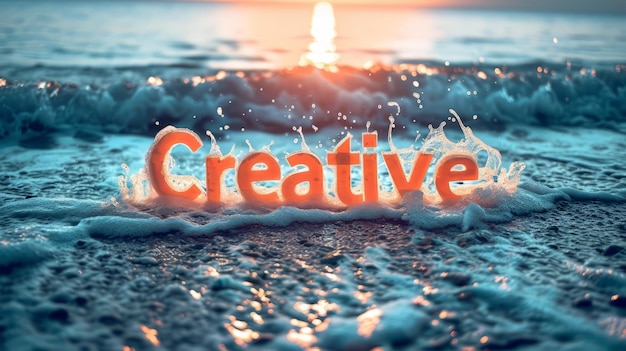 Foto poster artistico concettuale di sunset creativity