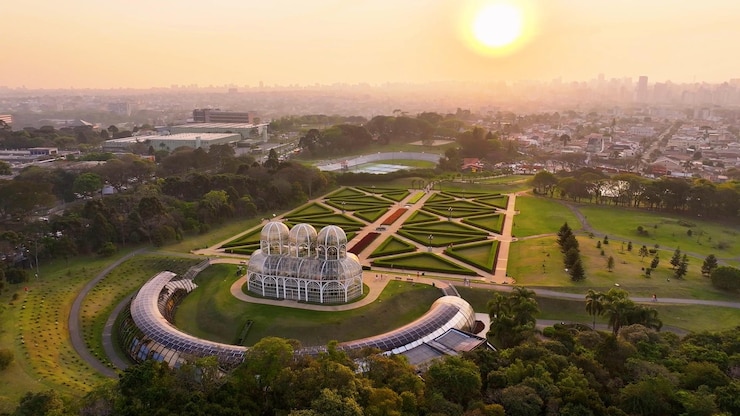 फोटो sunset curitiba skyline at curitiba in parana brazil southern region of brazil