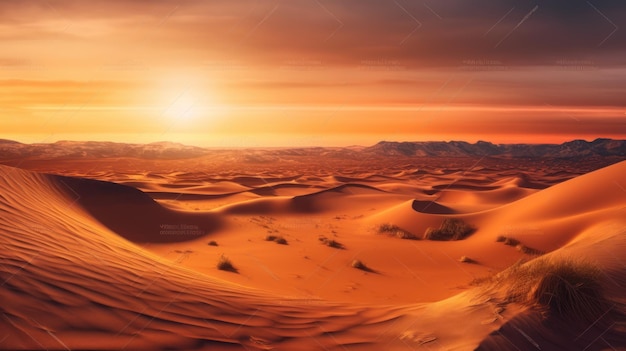 sunset over the desert Ai generative