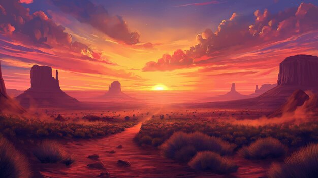 Sunset over Desert Mesas