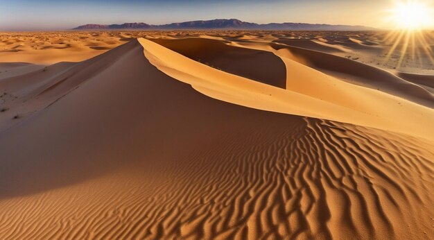 사막에서 해가 지는 풍경 사막 장면 사막에서 모래 사막의 풍경