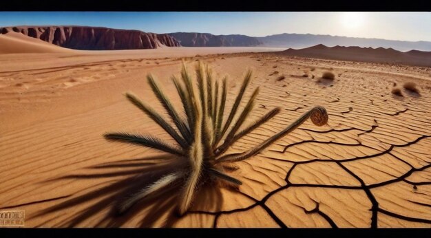 Foto tramonto nel deserto scena panoramica del deserto sabbia nel deserto paesaggio nel deserto