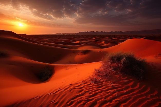 Закат в пустыне саудовской аравии