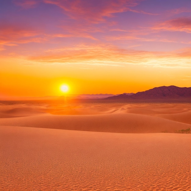 Foto tramonto sul deserto