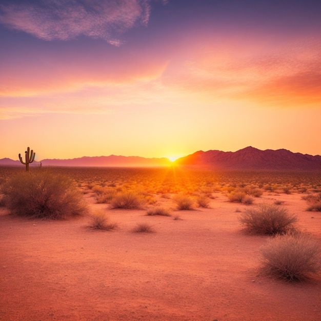 Photo sunset over desert