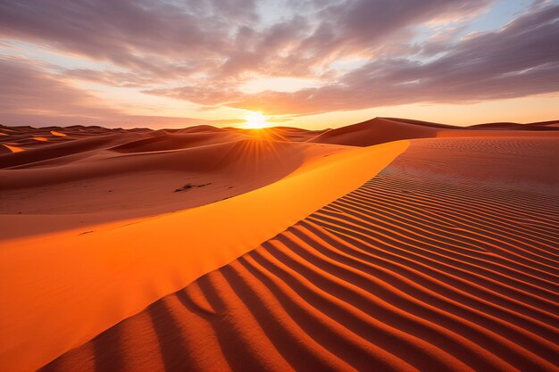 sunset in the desert