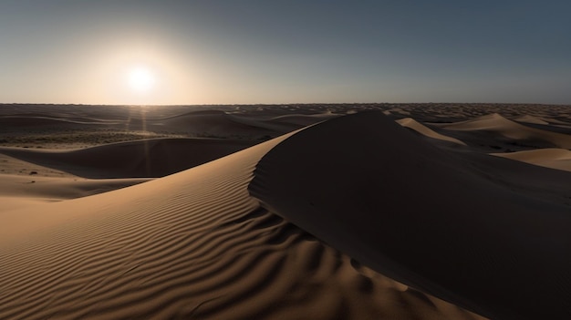 A sunset in the desert