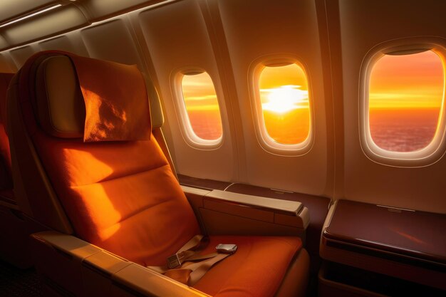 Sunset Elegance in First Class