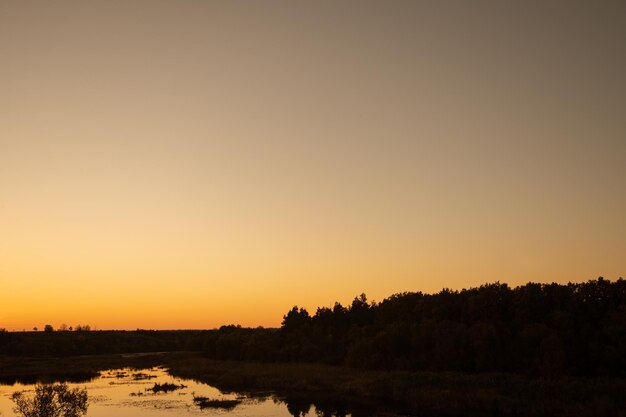 Sunset evening river