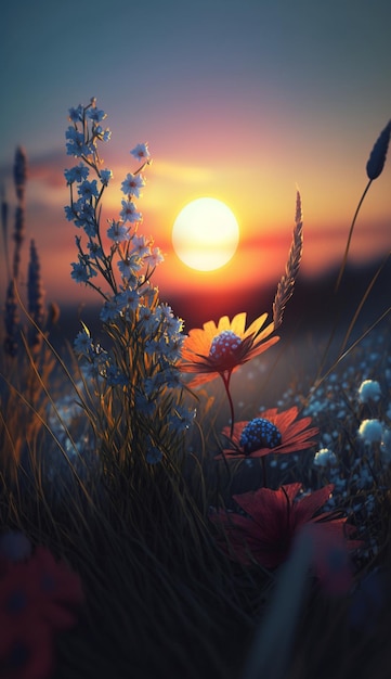 Sunset in the field wallpapers