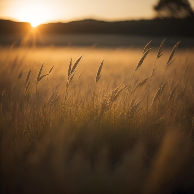 Photo sunset field