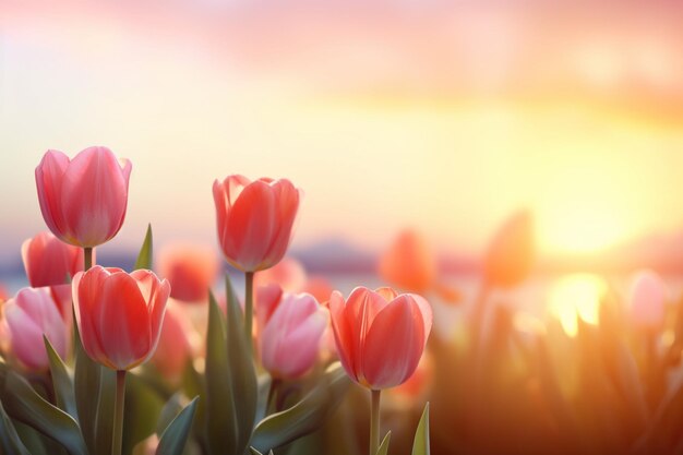 Sunset Flower Background