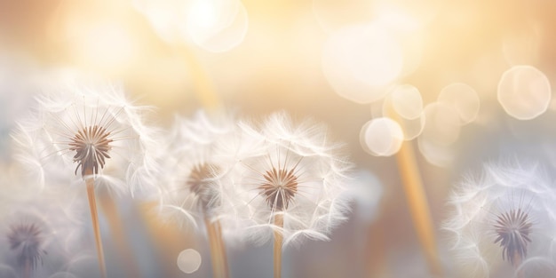 Sunset Fluff Dandelion in Warm Hues