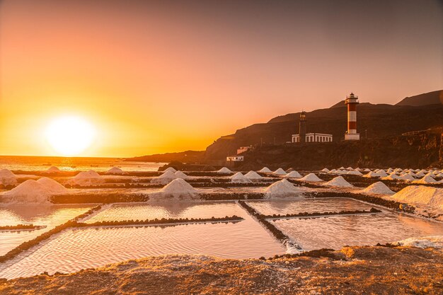 Sunset at the Fuencaliente Lighthouse on the route of the volcanoes