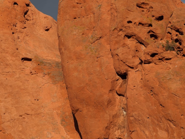 Sunset at Garden of the Gods Rock Formation in Colorado.