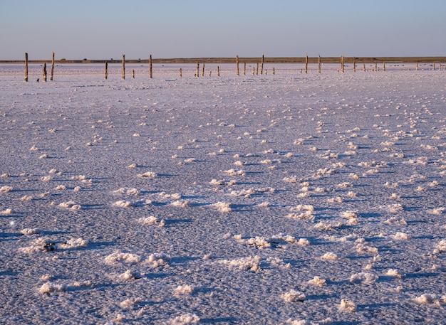 Sunset Genichesk pink salty lake Ukraine