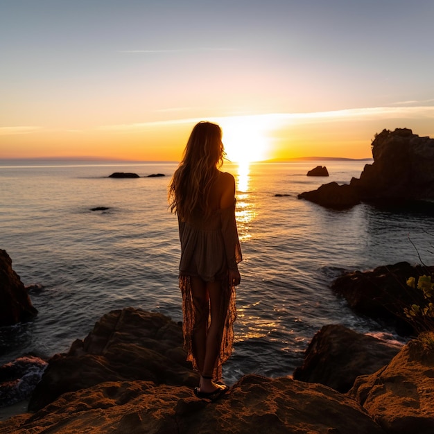 Sunset and Girl