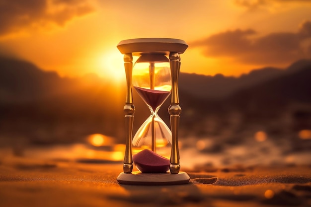 Sunset Golden Hour Hourglass AI