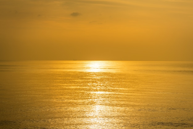 Sunset golden light at the sea