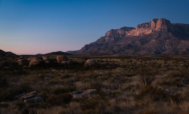 Sunset in guadalupe mountain national park texas