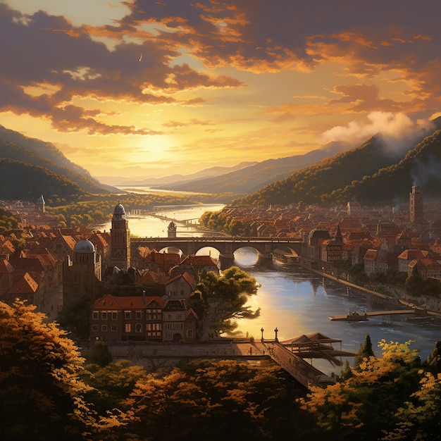 Sunset over Heidelberg